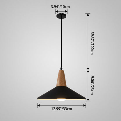Nordic Minimalist Macaron Solid Color Aluminum Wood 1-Light Pendant Light