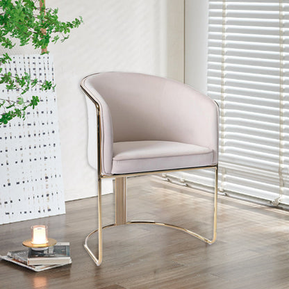 Modern Luxury Half Round Curved Velvet Metal Frame Dining Chair Backrest Armrest For Dining Room