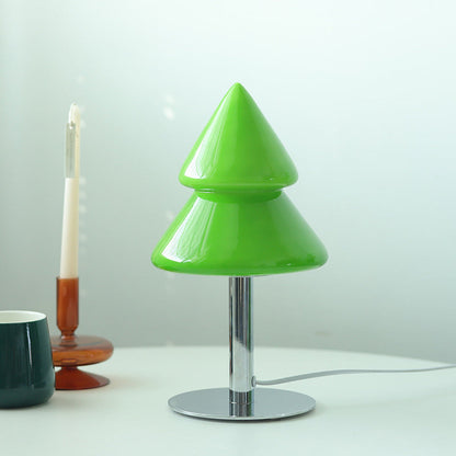 Modern Art Deco Iron Glass Christmas Tree LED Table Lamp For Bedroom
