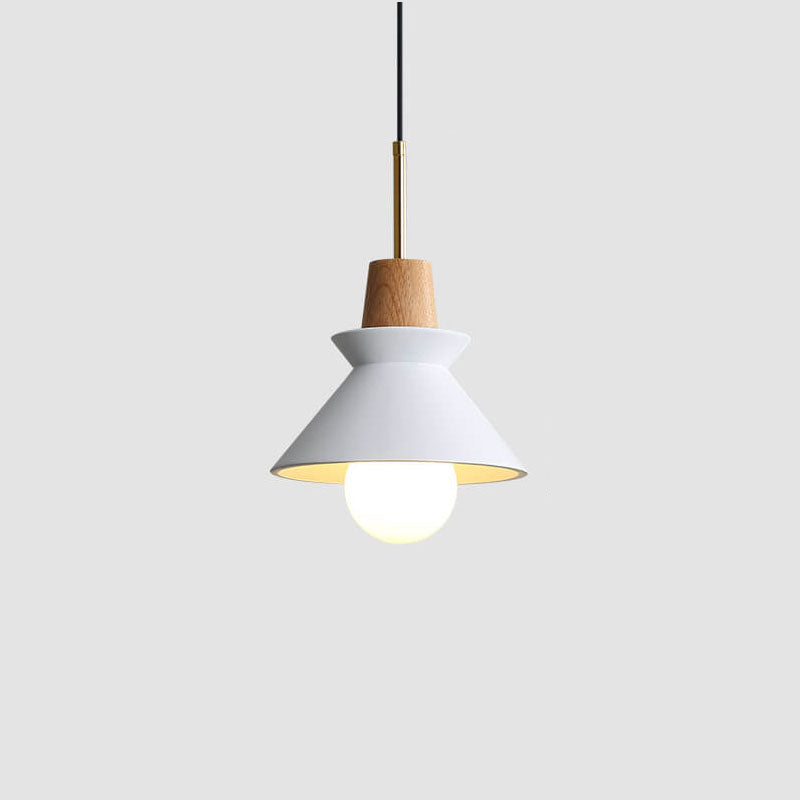 Nordic Minimalist Macaron Wood Cement  1-Light Pendant Light
