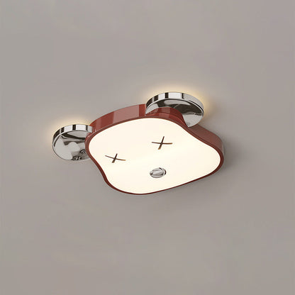 Modern Art Deco Violent Bear PE Iron LED Flush Mount Ceiling Light For Bedroom