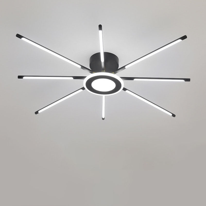 Modern Creative Strip Fireworks LED Semi- Flush Mount Ceiling Light