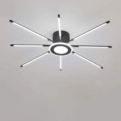 Modern Creative Strip Fireworks LED Semi- Flush Mount Ceiling Light