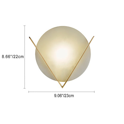 مصباح حائط LED دائري من النحاس والرخام بتصميم عصري بسيط لغرفة النوم 