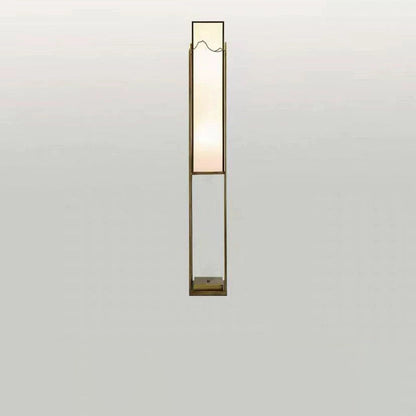 Modern Zen Fabric Square Column 3-Light Standing Floor Lamp