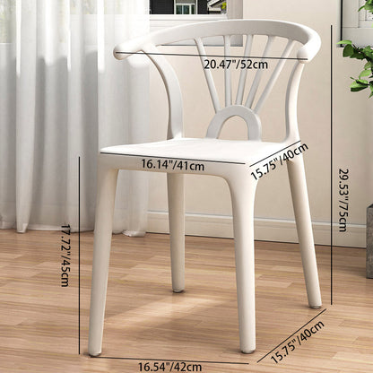 Contemporary Scandinavian Arc Plastic Stackable Dining Chair Backrest For Dining Room