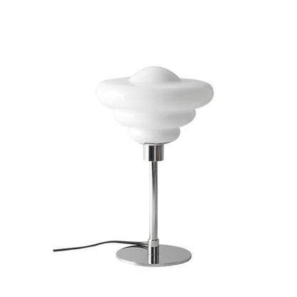 Modern Art Deco Metal Glass Ripple Gyro 1-Light Table Lamp For Bedside