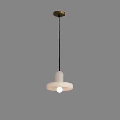 Modern Minimalist Round Disc Marble 1-Light Pendant Light For Bedroom