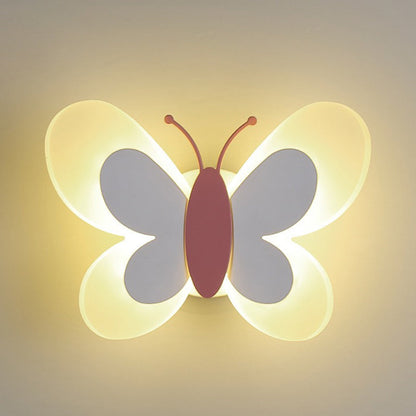 مصباح حائط LED حديدي بتصميم فراشة أكريليك معاصر إبداعي لغرفة النوم 
