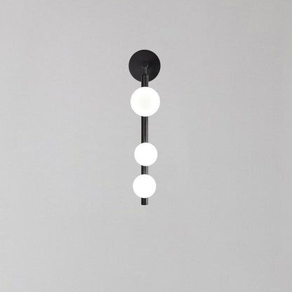 Contemporary Mid-century Hardware Strip Glass Globe Ball Shade 3-Light Wall Sconce Lamp For Living Room