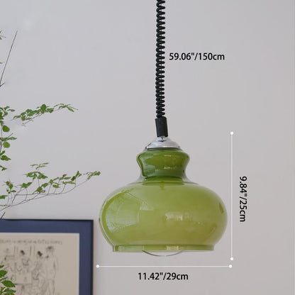Contemporary Nordic Spherical Iron Glass 1-Light Pendant Light For Dining Room