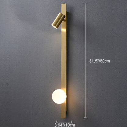 مصباح حائط LED بتصميم عصري بسيط مصنوع من النحاس والزجاج بتصميم دائري لغرفة النوم 