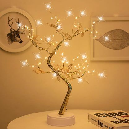 Simulation Gold Leaf Tree LED Tree Decoration Table Lamp