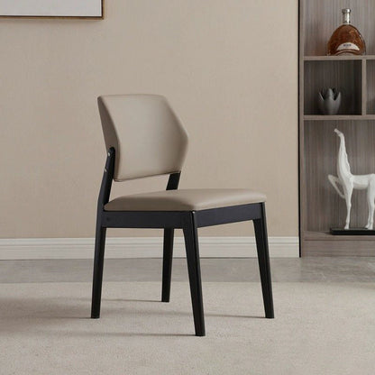 Contemporary Nordic Faux Leather Upholstered Dining Chair Open Back Armless For Dining Room
