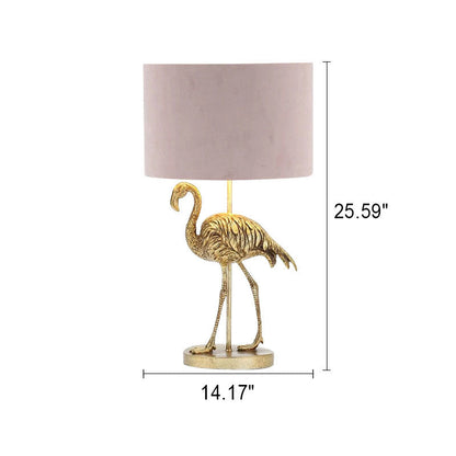 Nordic Luxury Flamingo Resin Fabric 1-Light Table Lamp