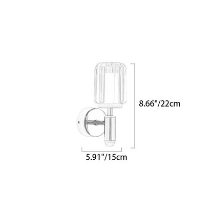 Modern Luxury Iron Finish Frame Cylinder LED Wall Sconce Lamp For Bedroom