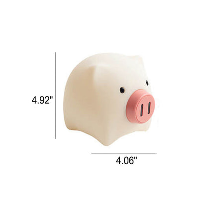 Creative Cute Pig Touch Timer LED Night Light Decorative Table Lamp