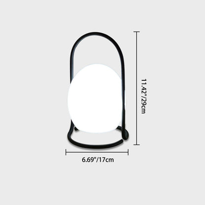Contemporary Nordic Metal PE Ball Egg Cube Cylinder LED Hanging Rechargeable Table Lamp For Bedside