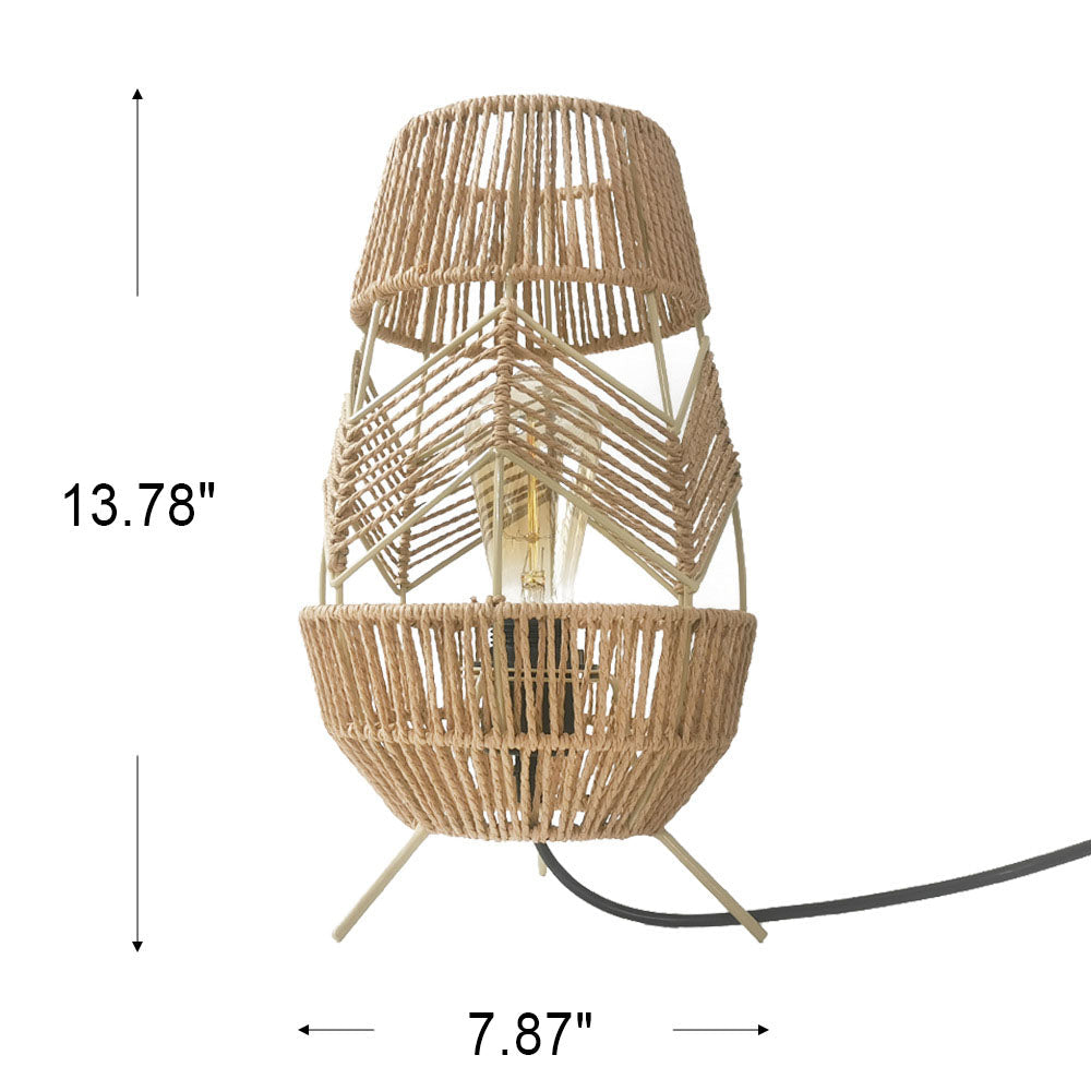 Japanese Vintage Iron Rattan Weaving 1-Light Floor Lamp