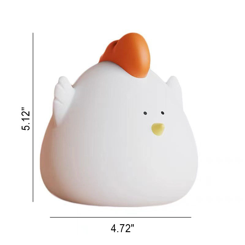 Creative Cartoon Silicone Little Fat Chicken LED USB Pat  Night Light Table Lamp