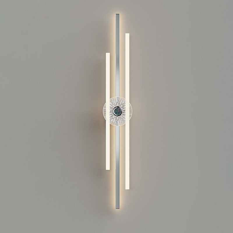 مصباح حائط LED من الألومنيوم بتصميم شريطي طويل وعصري بسيط لغرفة المعيشة 