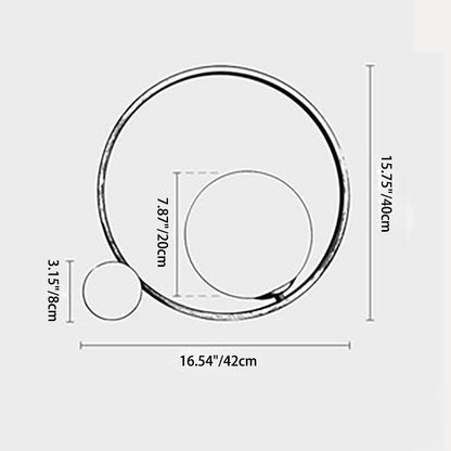 Modern Minimalist Circle Orb Copper Glass 1-Light Table Lamp For Bedroom