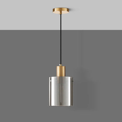 Nordic Minimalist Glass Cylinder Jar 1-Light Pendant Light