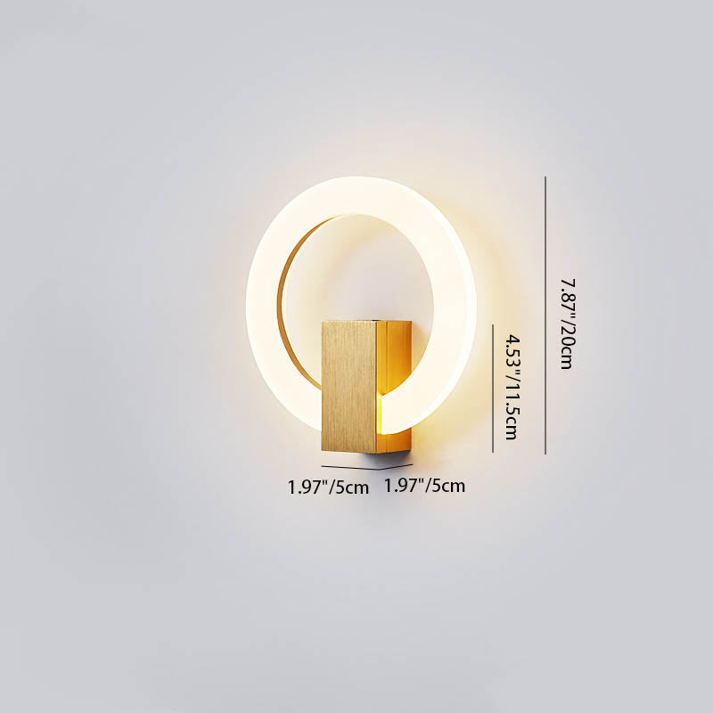 Modern Minimalist Round Iron Aluminum PVC LED Wall Sconce Lamp For Bedroom