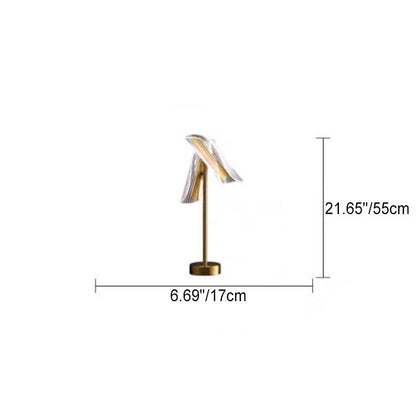 Modern Creative Gold-Finished Frame Acrylic Rotating Vane LED Table Lamp