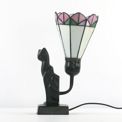 Tiffany Glass Flared Eye Protection Night Light 1-Light Table Lamp