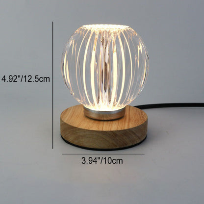 Modern Light Luxury Acrylic Round Ball USB Wireless Charging Touch LED Table Lamp