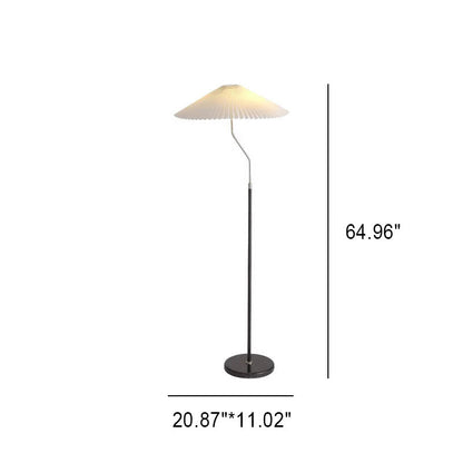 Modern Retro Minimalist Pleated 1-Light Hardware Standing Floor Lamp