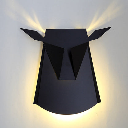 Contemporary Creative Iron Bull Head Shape LED Wall Sconce Lamp For Bedroom