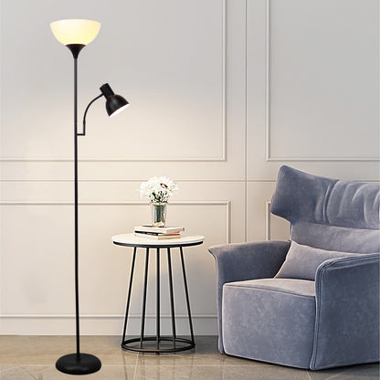 Modern Minimalist Half Circle Iron 2-Light Standing Floor Lamp For Living Room