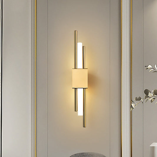 مصباح حائط LED بتصميم أسطواني عصري بسيط مصنوع من الحديد والأكريليك لغرفة النوم 