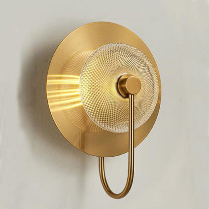 مصباح حائط LED دائري فاخر من Nordic Light مصنوع من المعدن والزجاج 