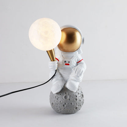 現代的でクリエイティブな樹脂製ABS製宇宙飛行士1灯テーブルランプ（寝室用） 