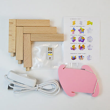 Creative DIY Round Hydrangea Combination Design LED Night Light Table Lamp