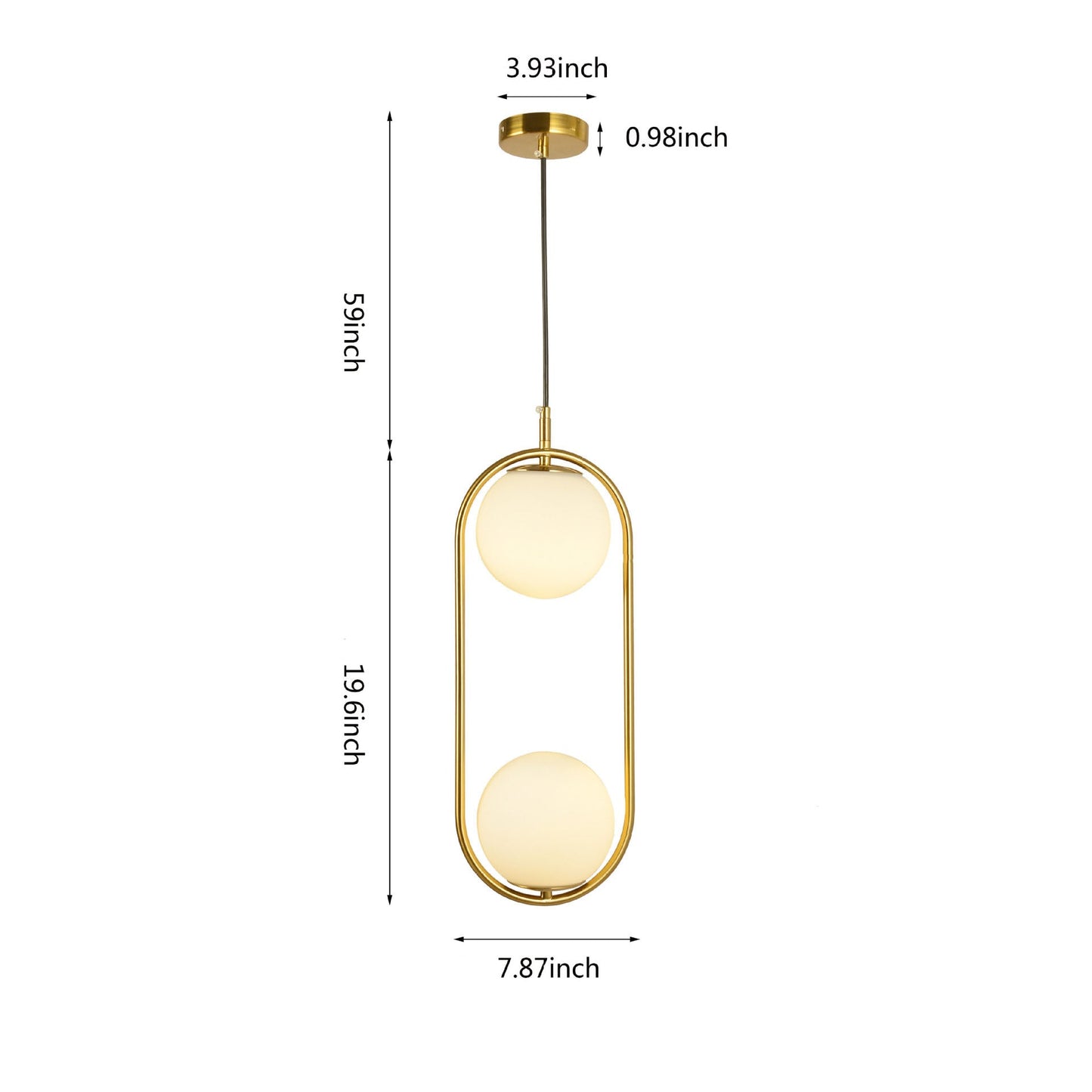 Modern Light Luxury Minimalist Oval Glass Orb 1/2-Light Pendant Light