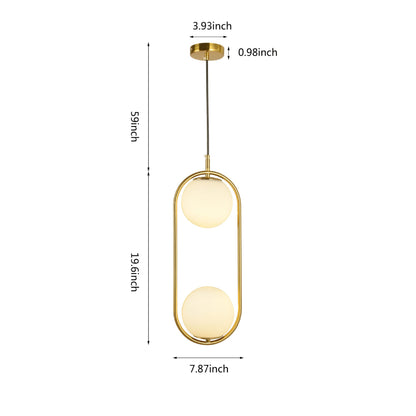 Modern Light Luxury Minimalist Oval Glass Orb 1/2-Light Pendant Light