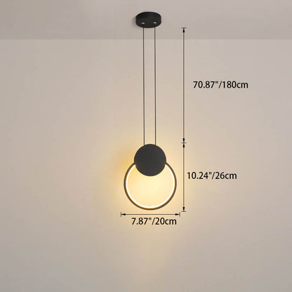 مصباح LED دائري هندسي من الحديد بتصميم بسيط وعصري لغرفة النوم 