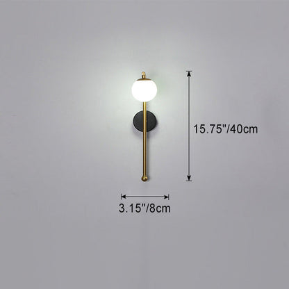 Contemporary Luxury Acrylic Spherical Shade Iron Aluminum 1-Light Wall Sconce Lamp For Bedroom