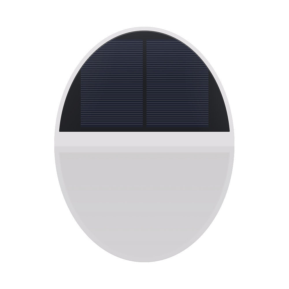 Solar Outdoor Waterproof Round Flat Body Radar Sensor LED Wall Sconce Lamp