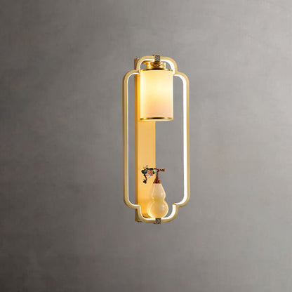مصباح حائط LED بتصميم عقدة حلقية من النحاس الصيني الحديث 