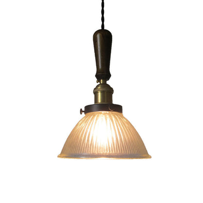 Retro Industrial Water Ripple Glass Bowl Shade 1-Light Pendant Light