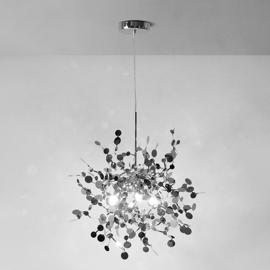 Contemporary Nordic Creative Art Stainless Steel 3-Light Chandelier For Living Room