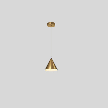 Nordic Minimalist Brass Cone 1-Light Pendant Light