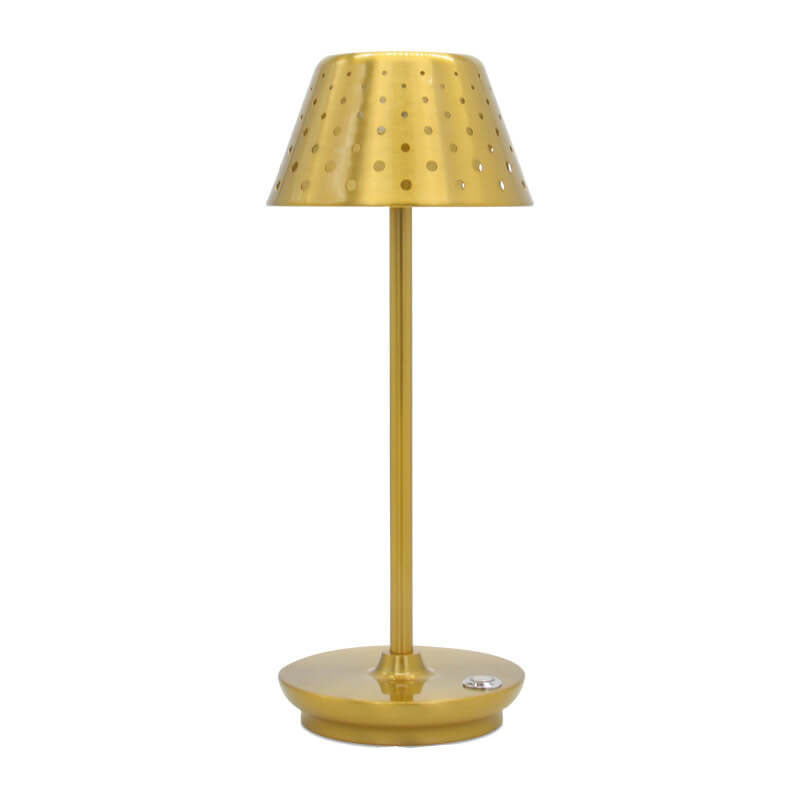 Modern Minimalist Perforated Wrought Iron USB Power-on LED Table Lamp