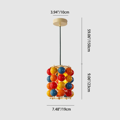 Contemporary Scandinavian Colorful Magic Bean Iron 1-Light Pendant Light For Living Room