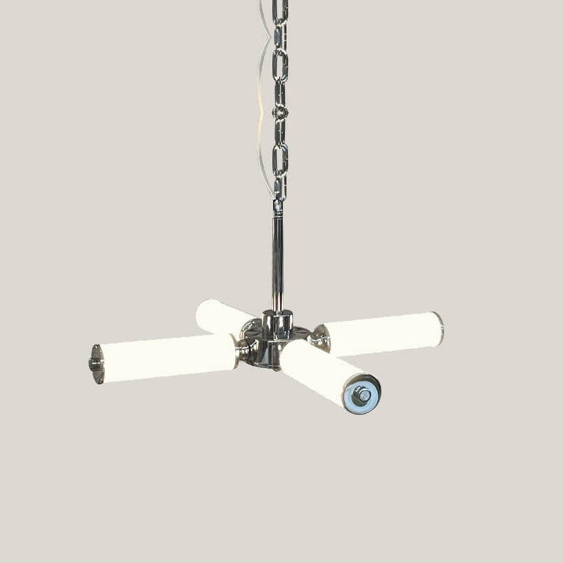 Industrial Stainless Steel Branch Design 4-Light LED Chandelier